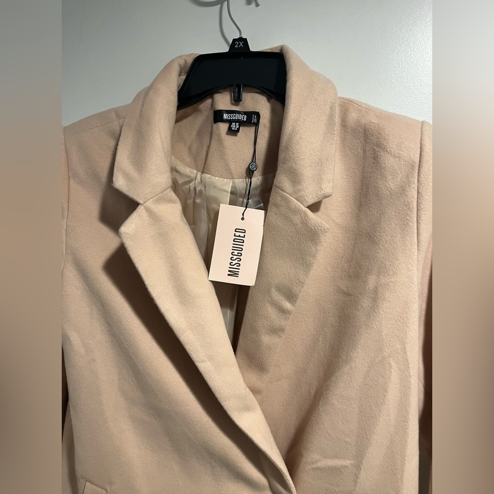 NWT Missguided Oversized Jacket for Women Tan color Size 6 - Picture 1 of 9